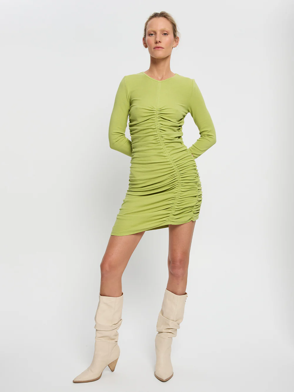 Amal Gathered Mini Dress - Image 6