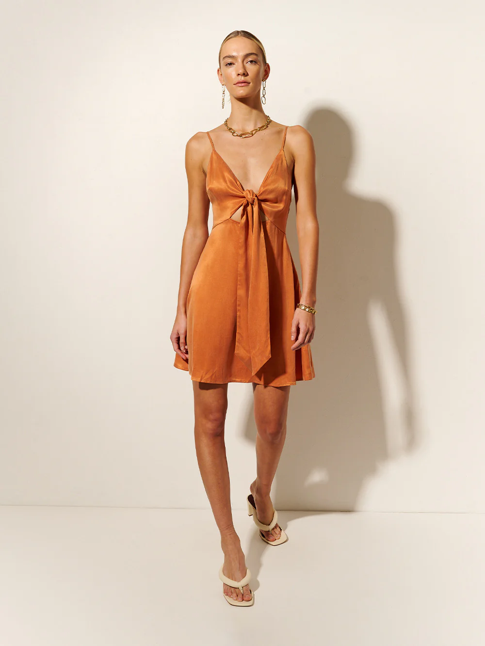 Bianca Tie Front Mini Dress - Image 2