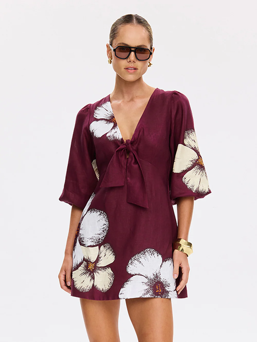 Brodie Tie Front Mini Dress - Image 4