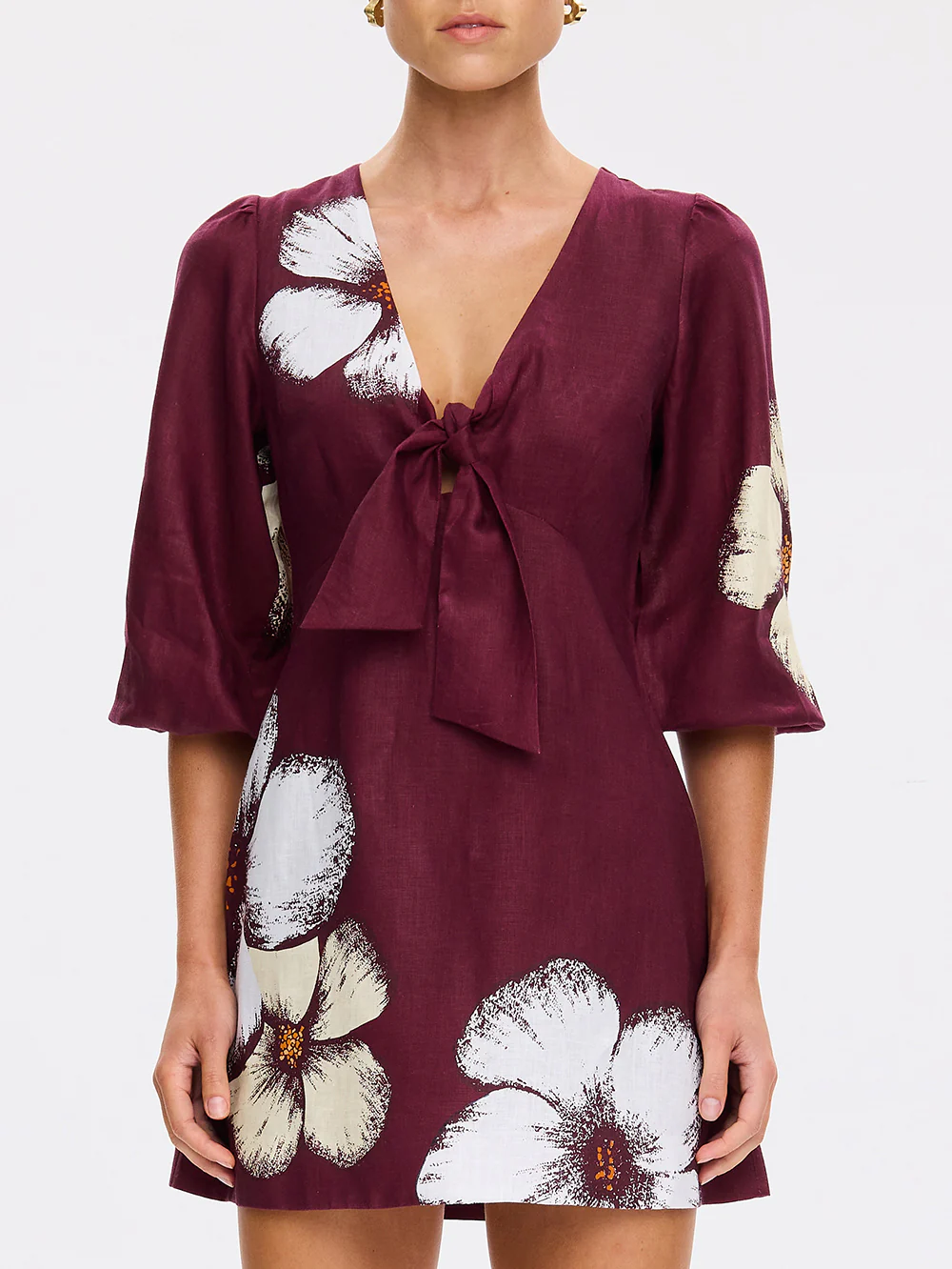 Brodie Tie Front Mini Dress - Image 6