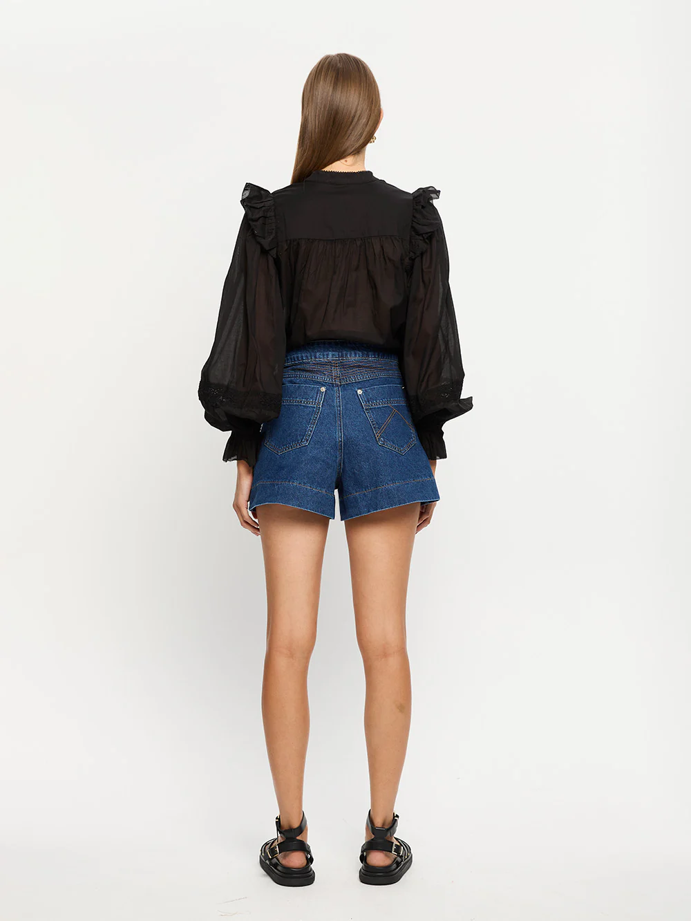 Celene Denim Short - Mid Blue - Image 4