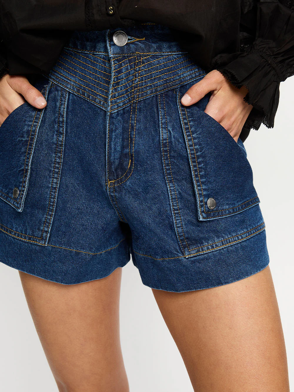 Celene Denim Short - Mid Blue - Image 5