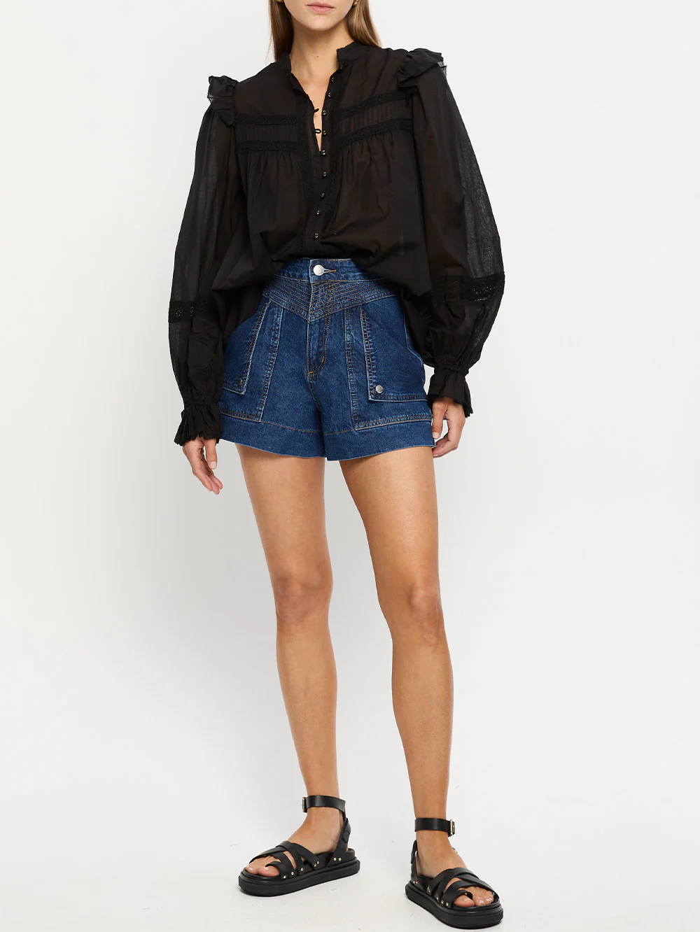 Celene Denim Short - Mid Blue - Image 6