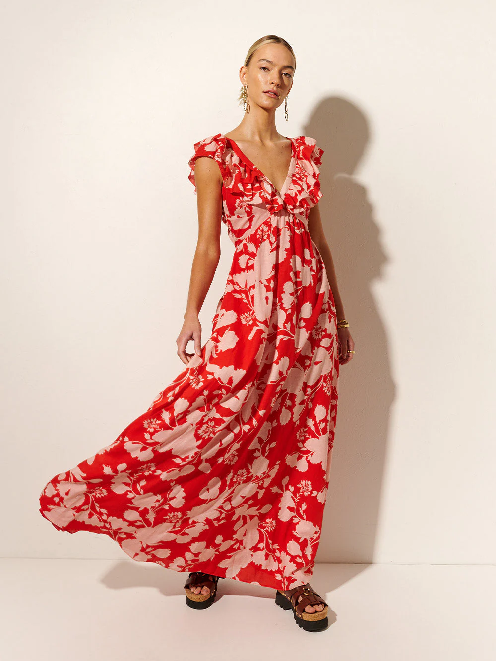 Delfina Ruffle Maxi Dress
