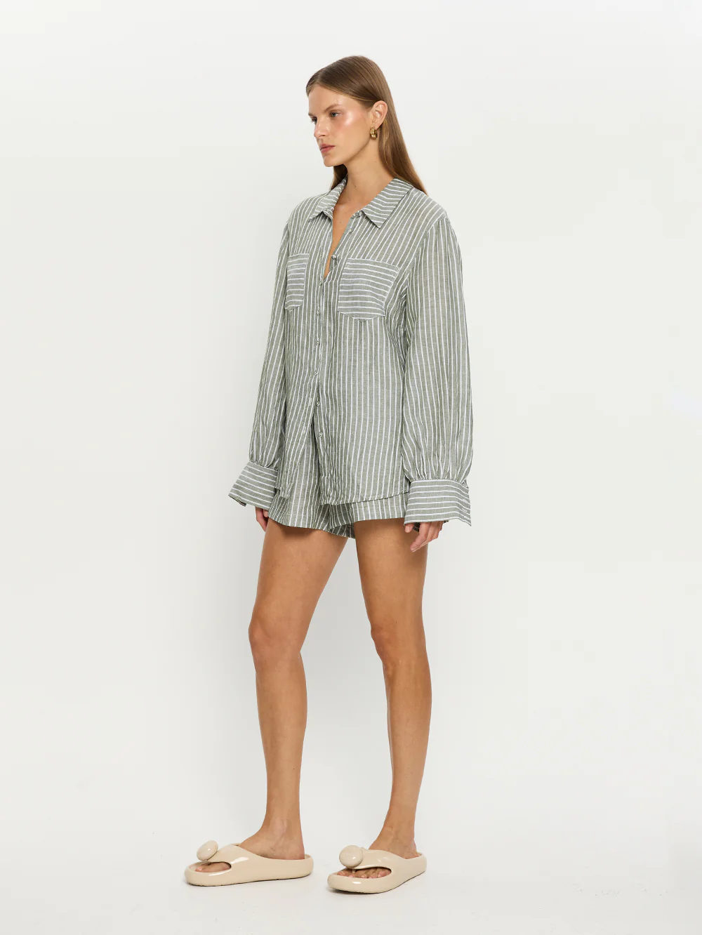 Elara Shirt - Green Stripe - Image 4