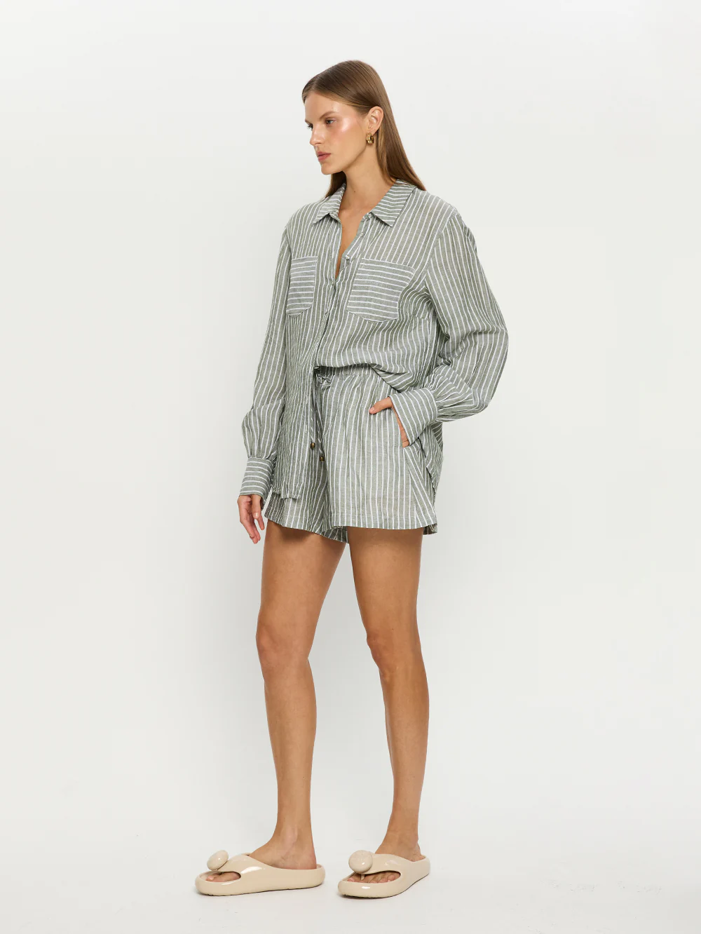 Elara Short - Green Stripe - Image 2
