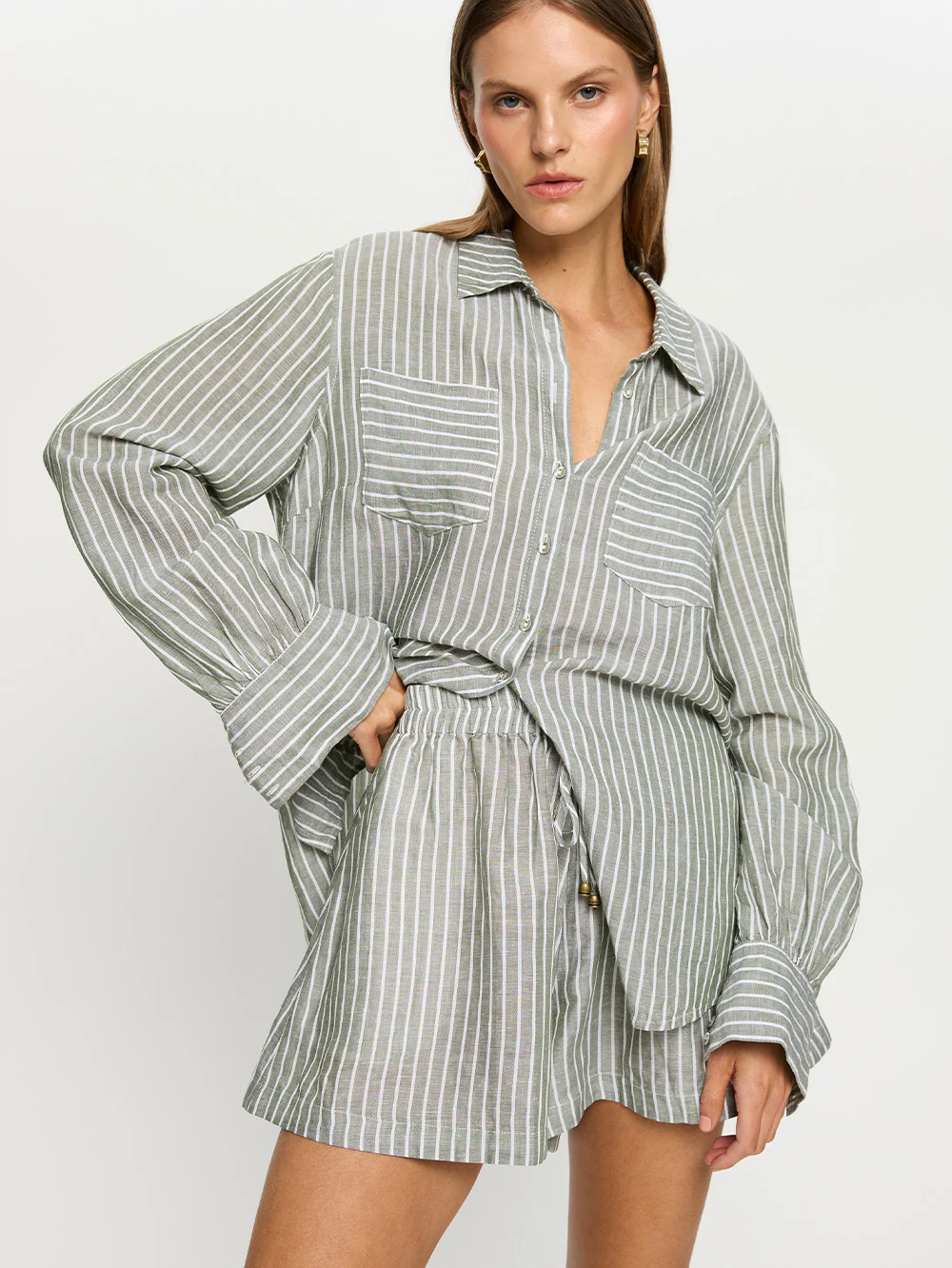 Elara Short - Green Stripe - Image 4