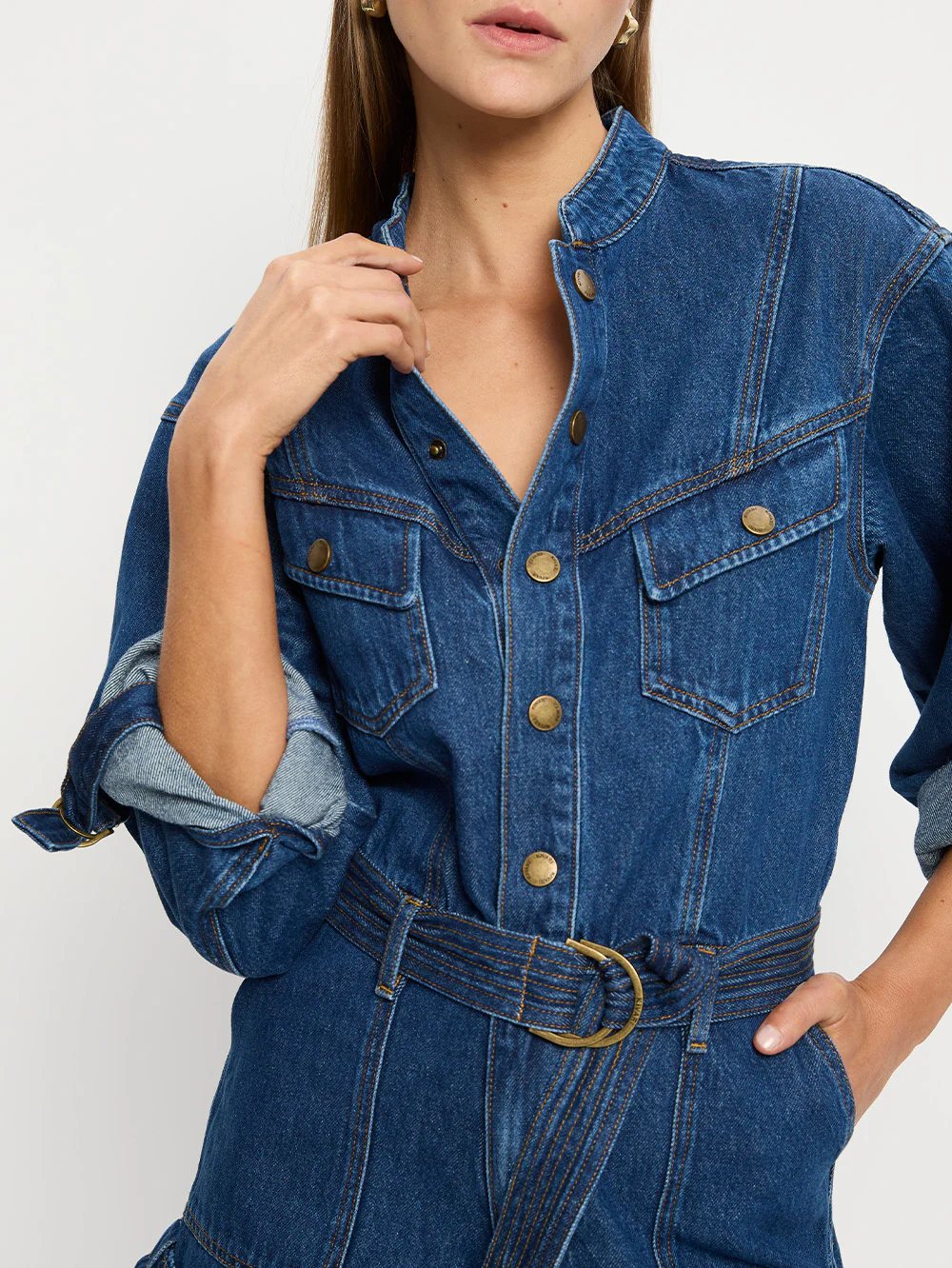 Elena Denim Playsuit - Image 6