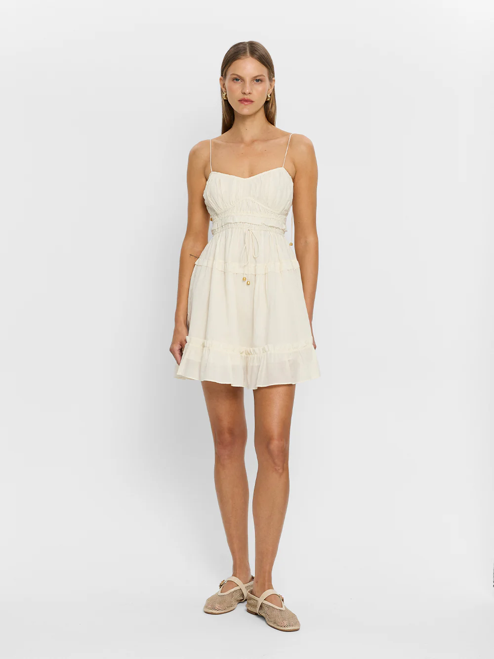 Hallie Mini Dress - Cream - Image 2