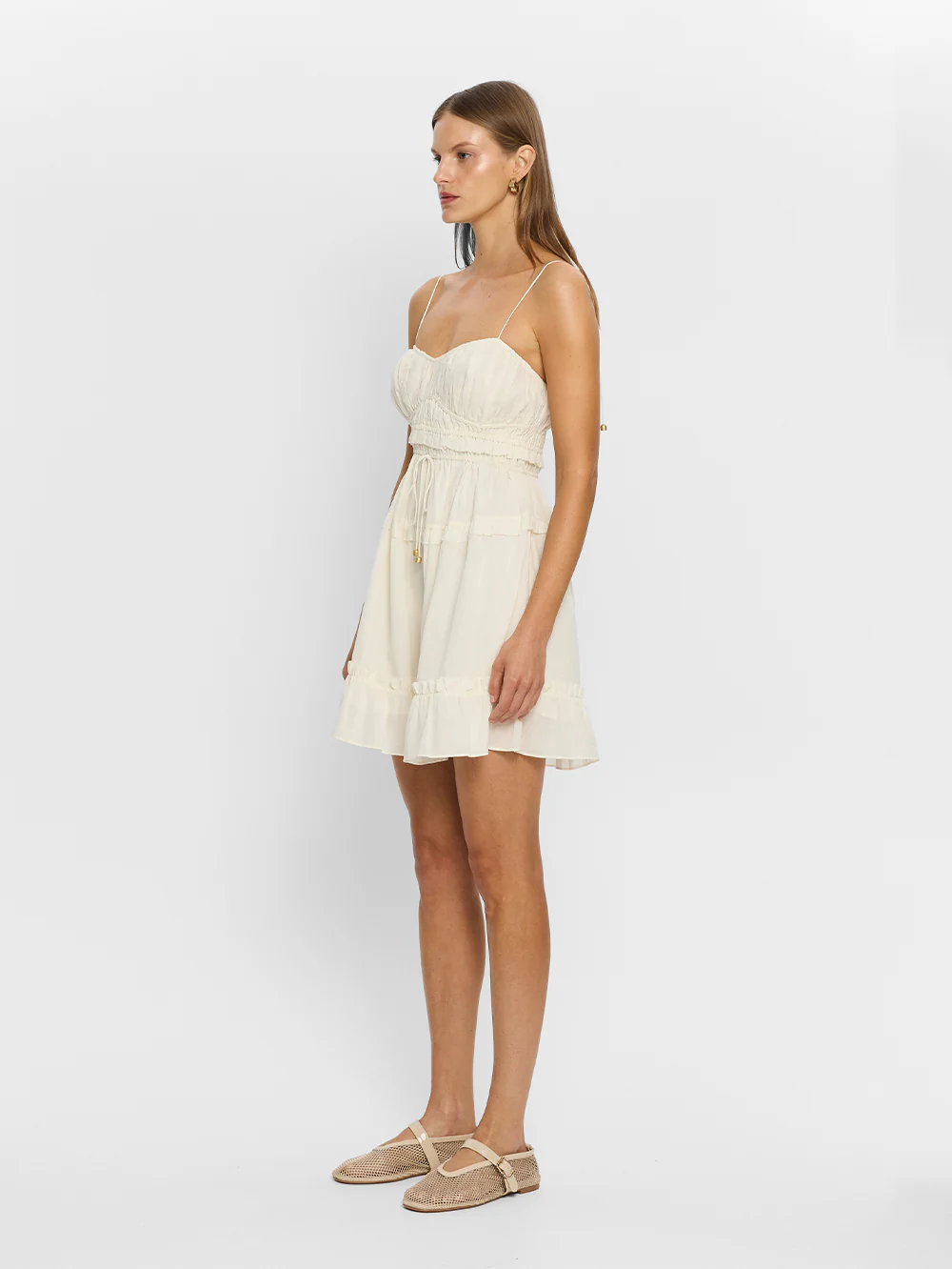 Hallie Mini Dress - Cream - Image 3