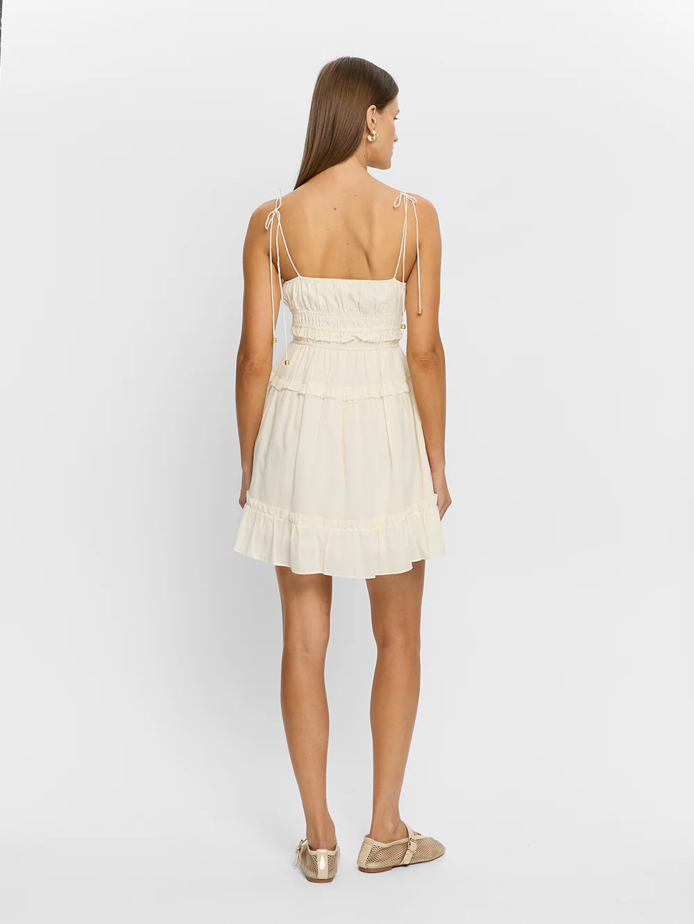 Hallie Mini Dress - Cream - Image 4