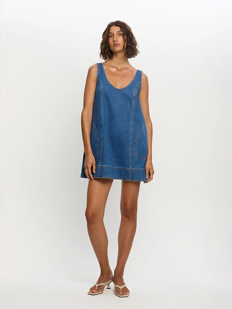 Ilaria Denim Mini Dress - Image 5
