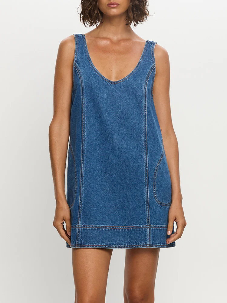 Ilaria Denim Mini Dress - Image 6