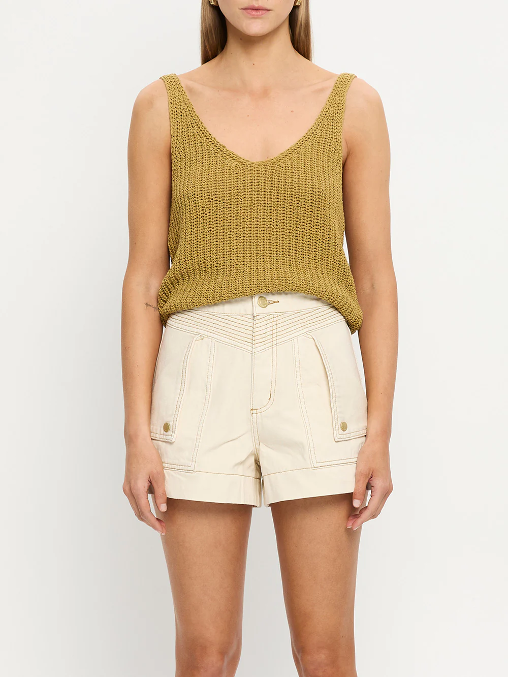 Lana Knit Cami - Khaki - Image 3