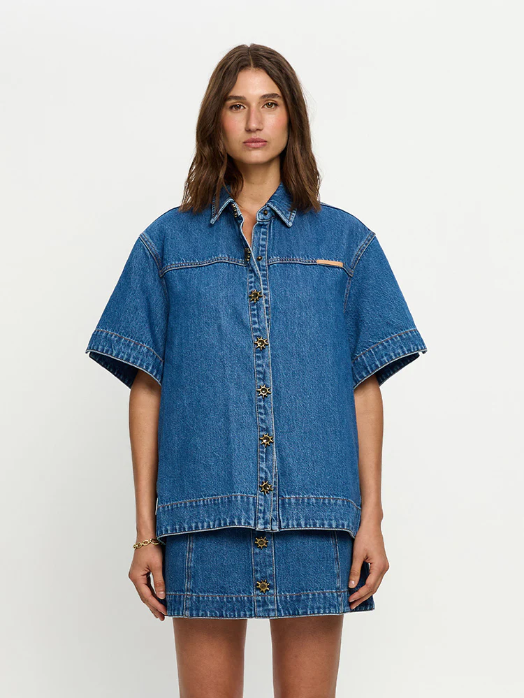 Marla Denim Shirt - Indigo - Image 2