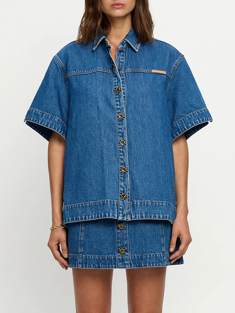 Marla Denim Shirt - Indigo - Image 6