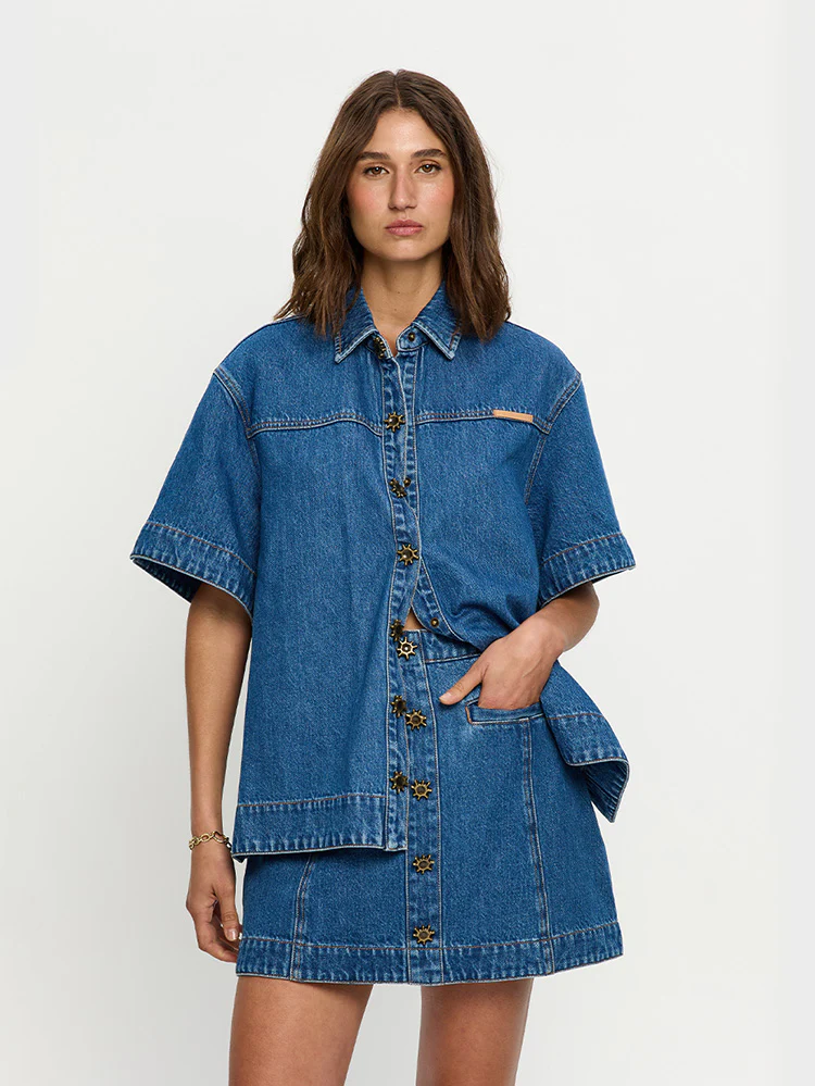 Marla Denim Shirt - Indigo - Image 7