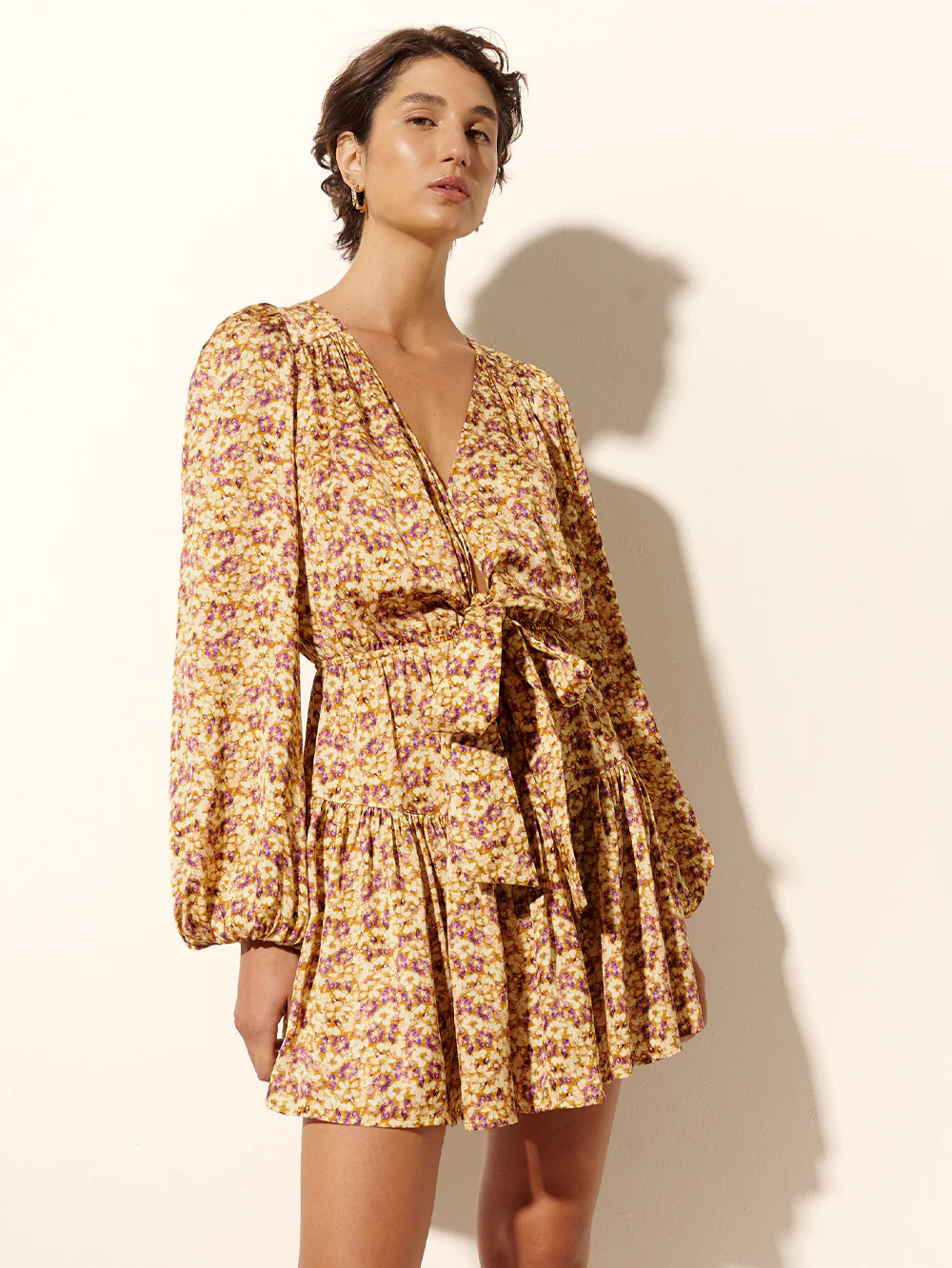 Mia Tie Front Mini Dress - Image 2