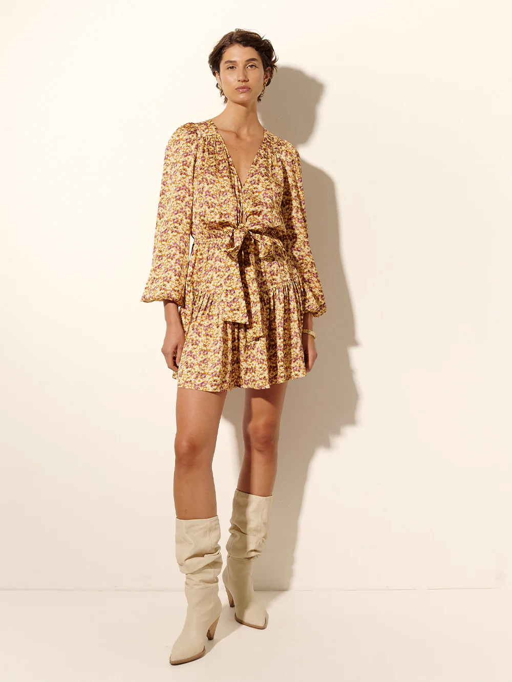 Mia Tie Front Mini Dress - Image 3