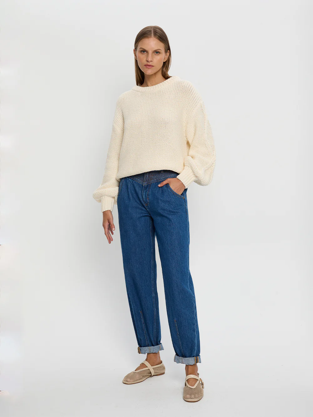 Olesia Knit Sweater - Cream - Image 2