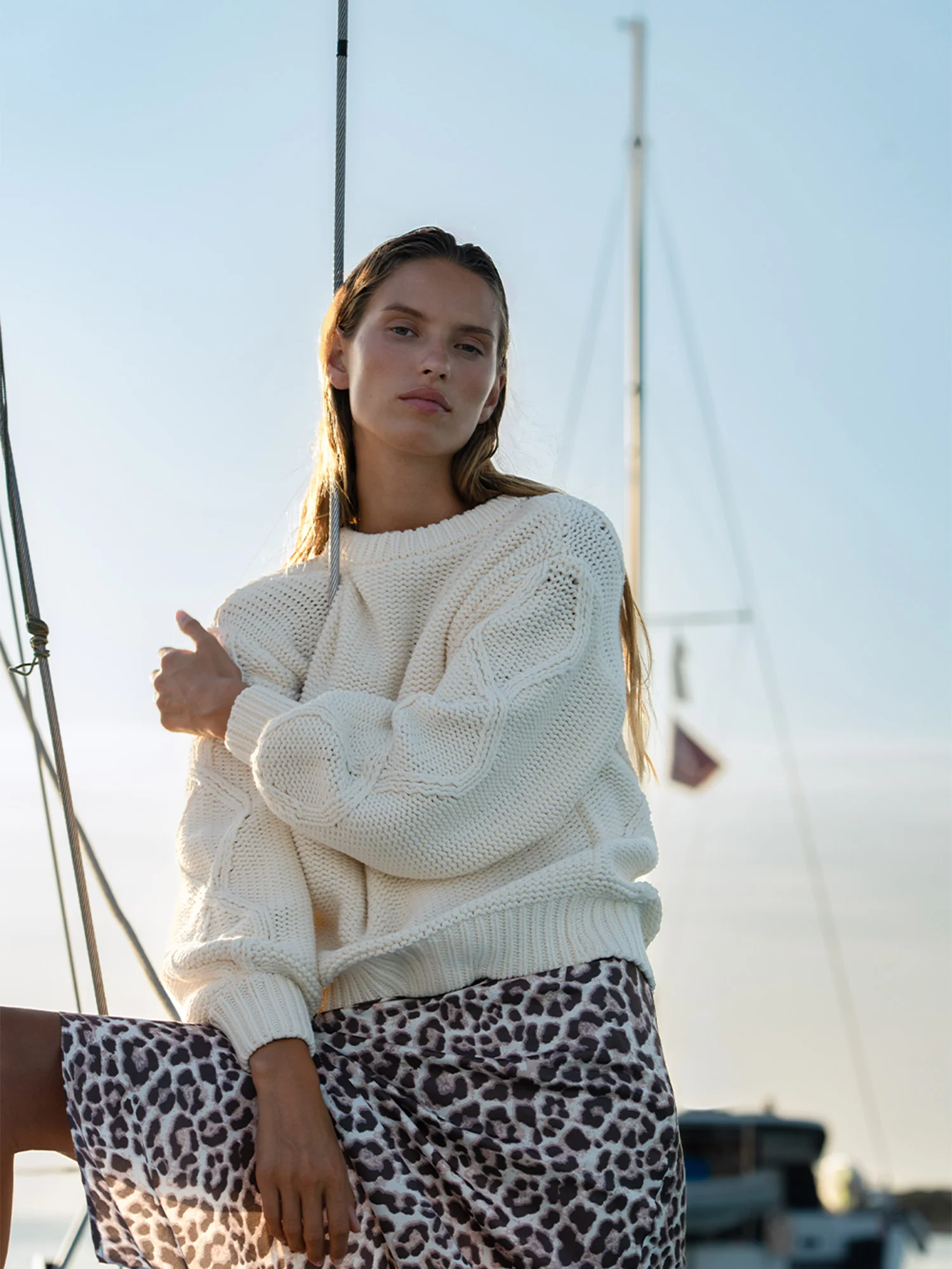 Olesia Knit Sweater - Cream - Image 5