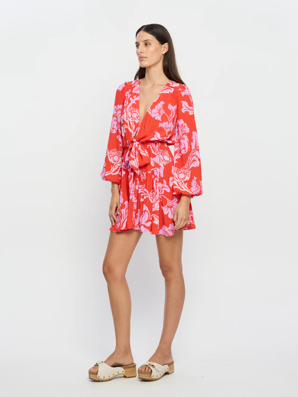 Olina Tie Front Mini Dress - Image 2