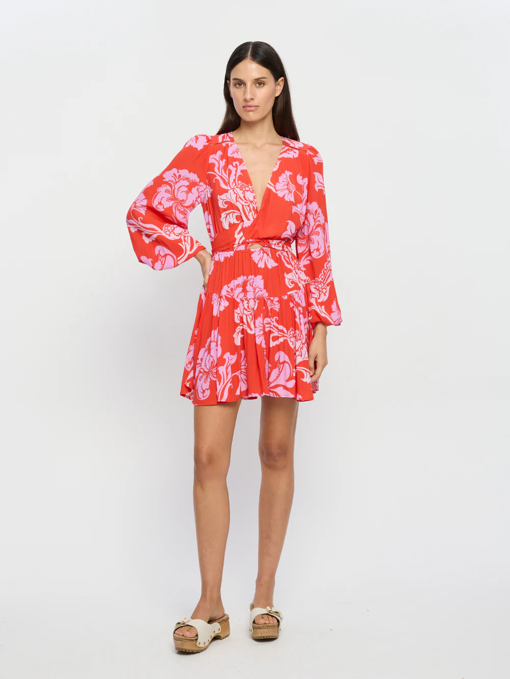 Olina Tie Front Mini Dress - Image 4