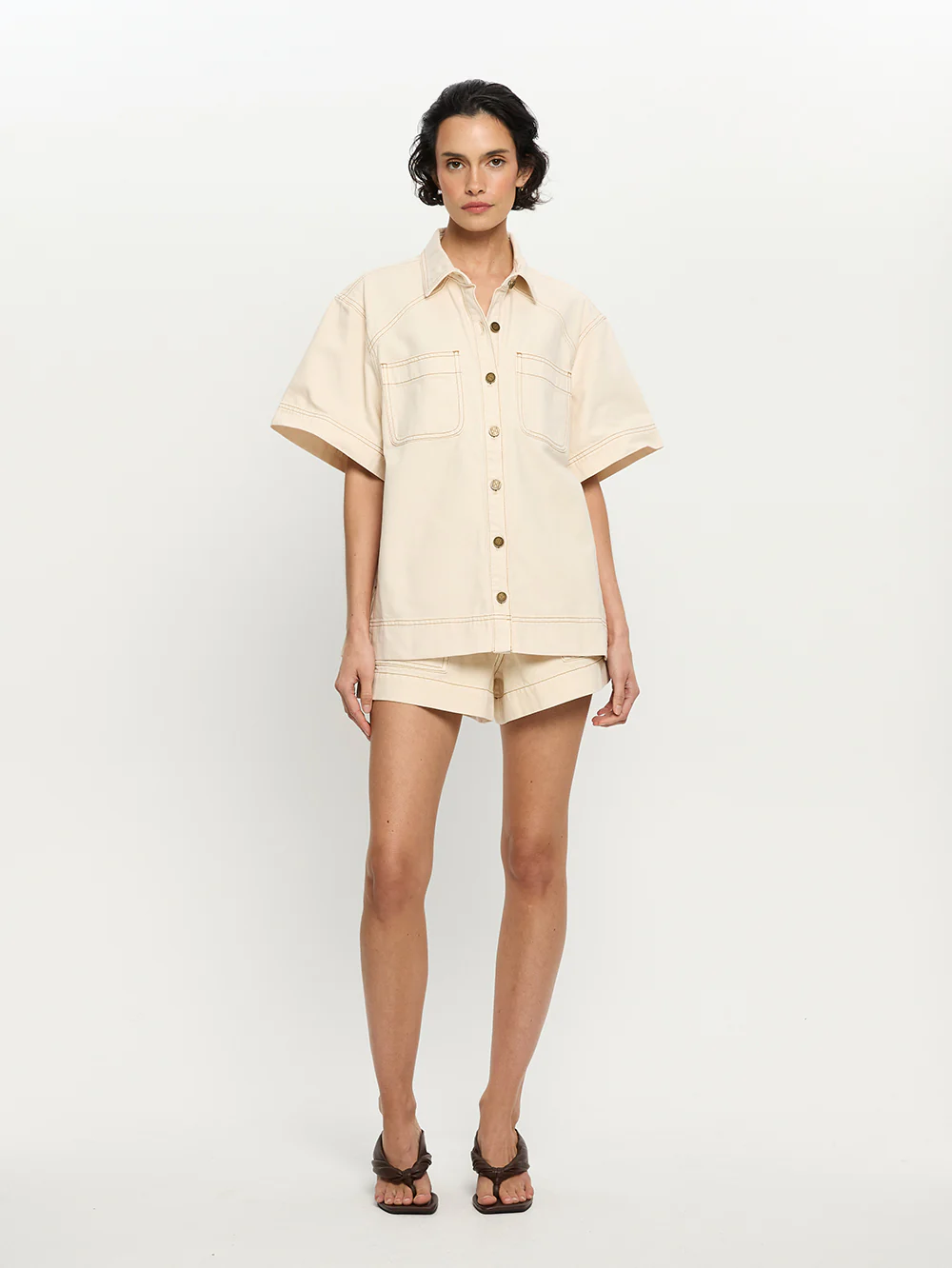 Paloma Denim Shirt - Cream - Image 2