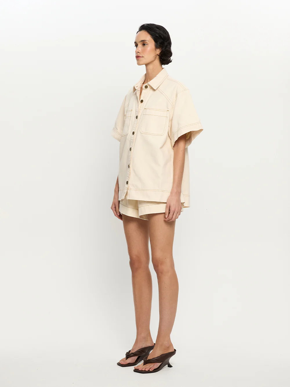 Paloma Denim Shirt - Cream - Image 4