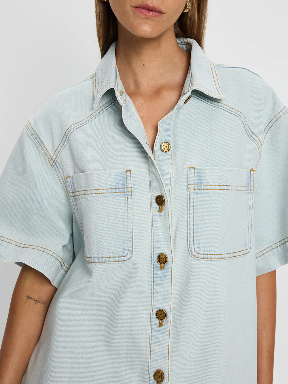 Paloma Denim Shirt - Pale Blue - Image 5