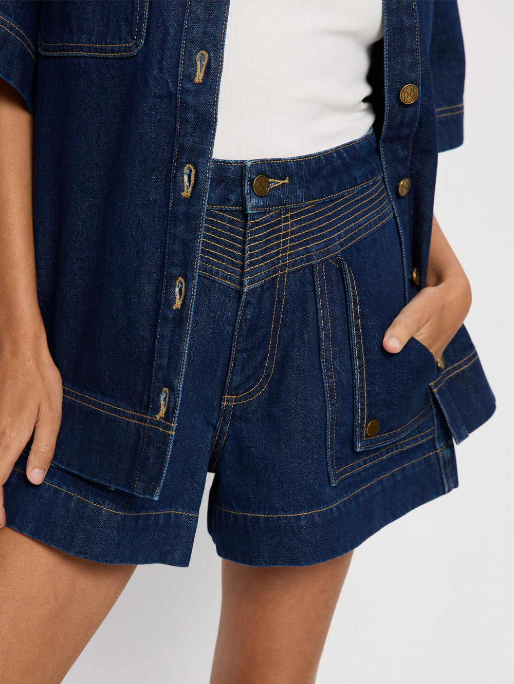 Paloma Denim Shirt - Dark Indigo - Image 7