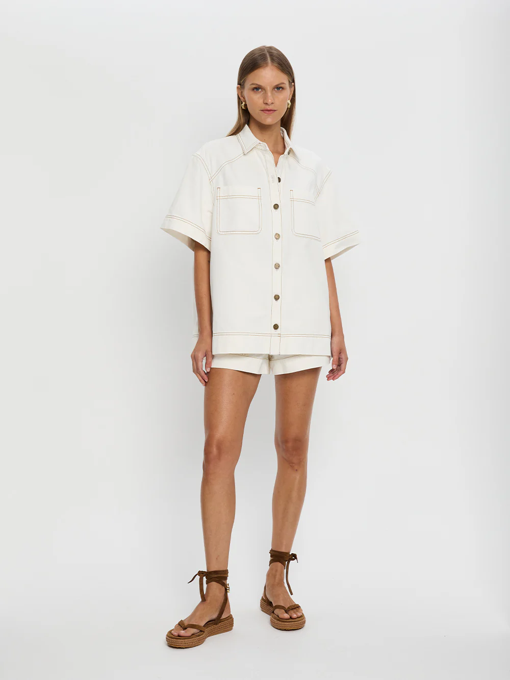 Paloma Denim Shirt - White - Image 2