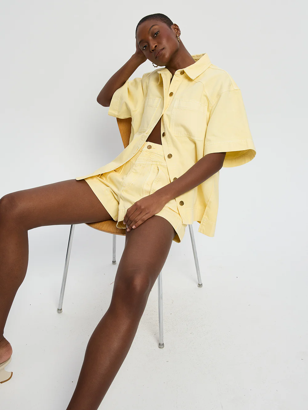 Paloma Denim Shirt - Butter - Image 6