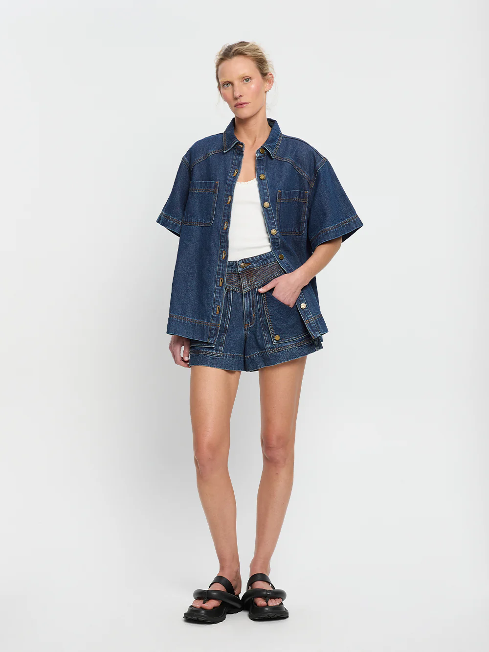 Paloma Denim Shirt - Indigo - Image 5