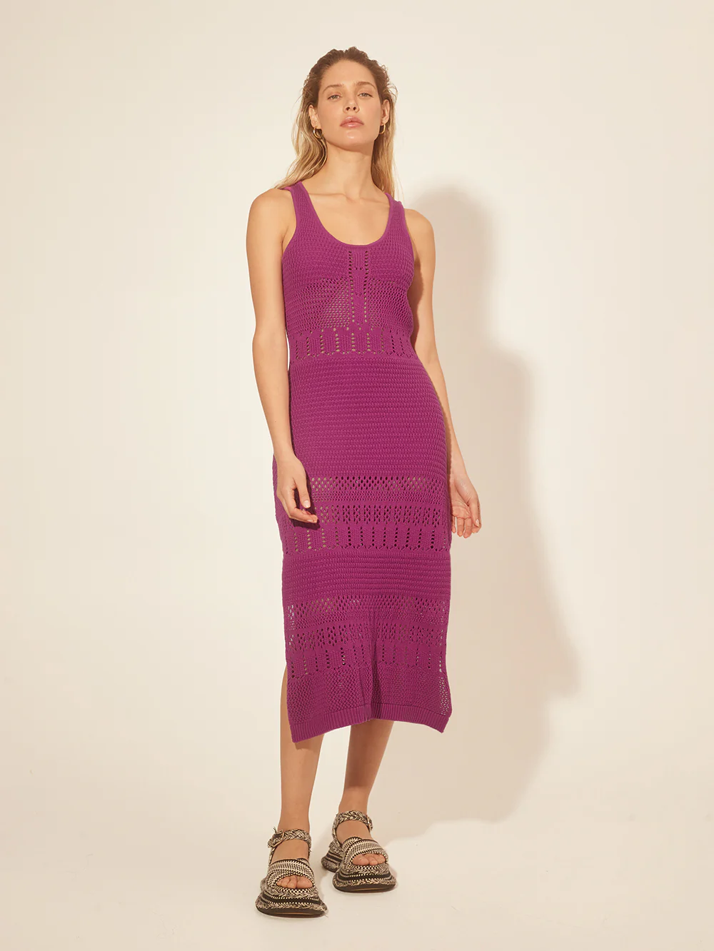 Riza Crochet Midi Dress