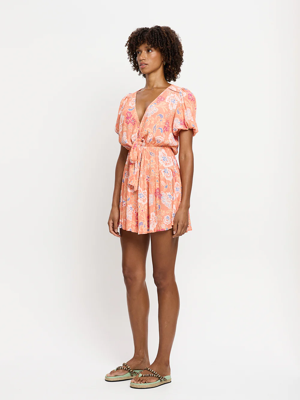 Rosa Tie Front Mini Dress - Image 2