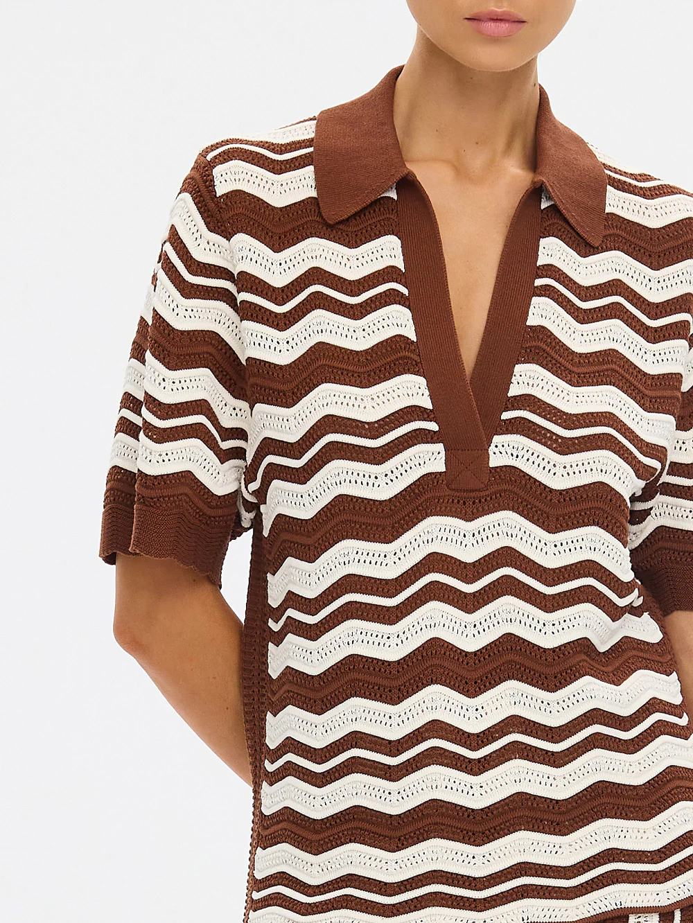 Sarah Knit Polo Top - Image 6