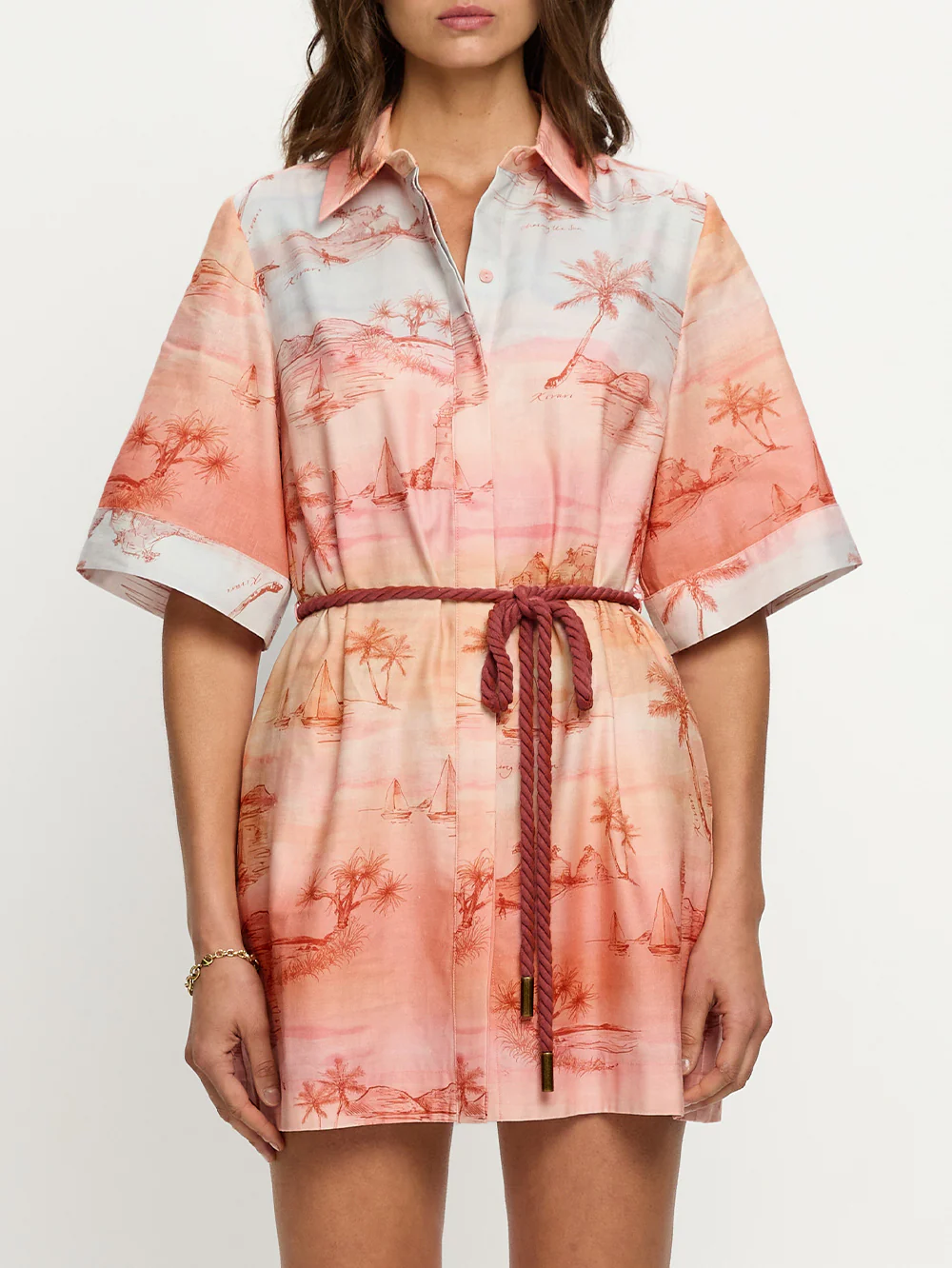 Sunset Shirt Mini Dress - Image 6