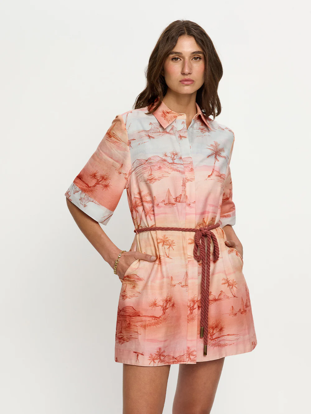 Sunset Shirt Mini Dress - Image 7