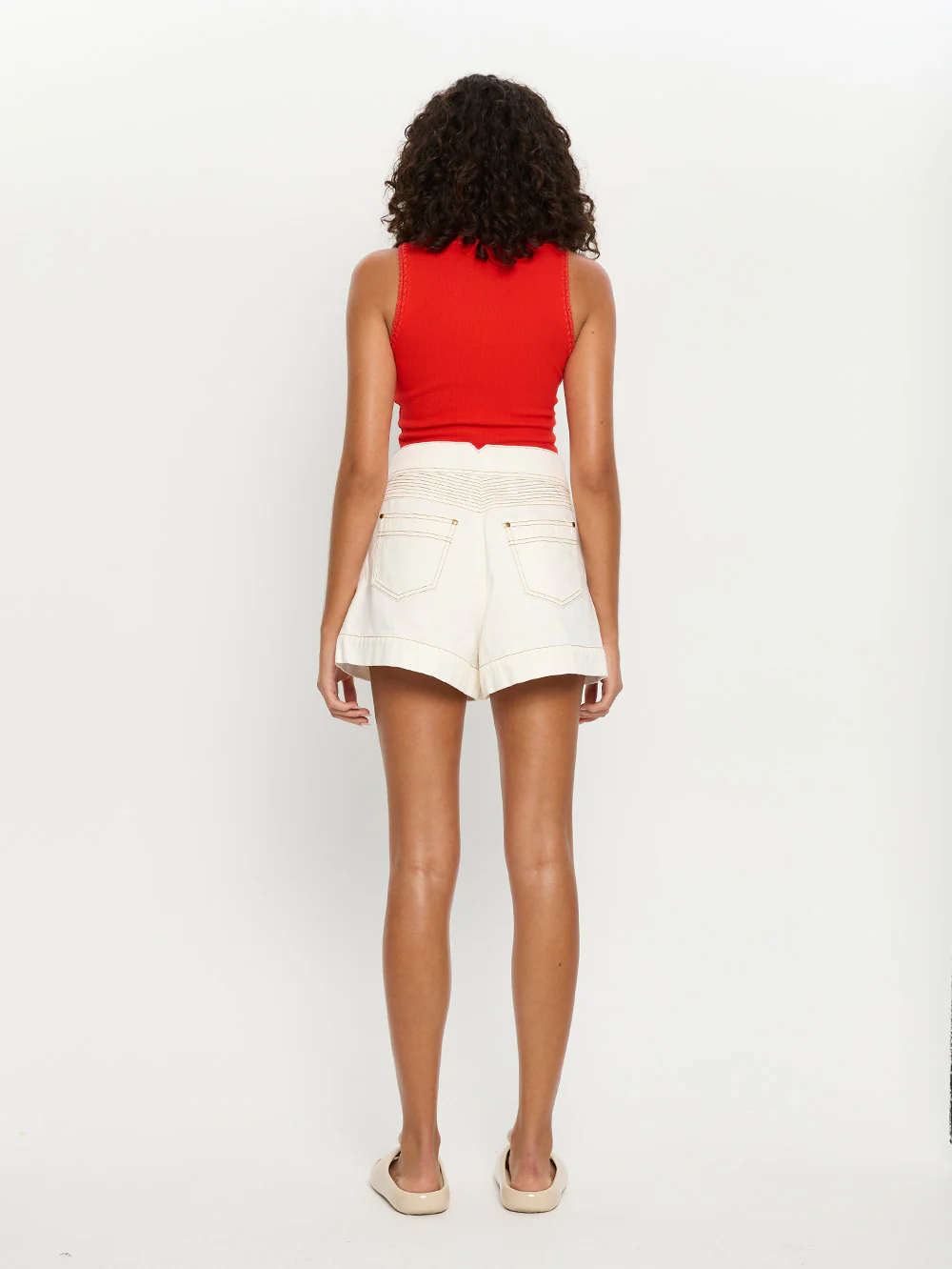 Tallulah High Neck Crop Tank - Red - Image 4